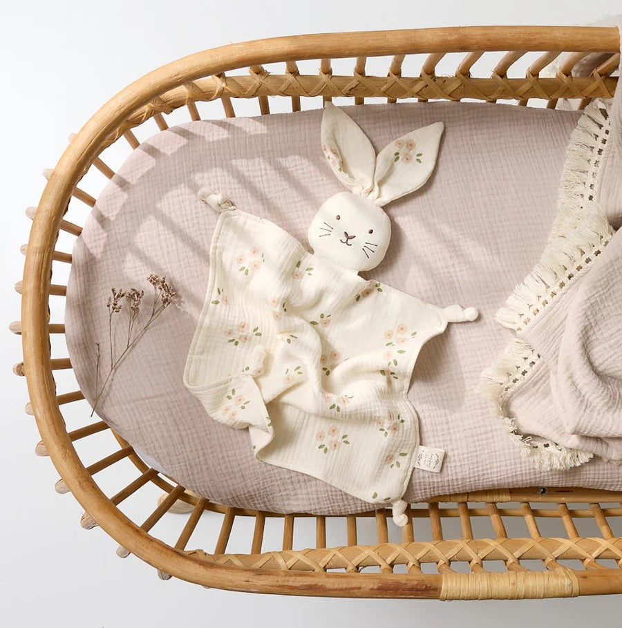 Bunny lovey Milk with daisy print