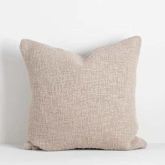 Cyprian cushion with feather inner-Pebble