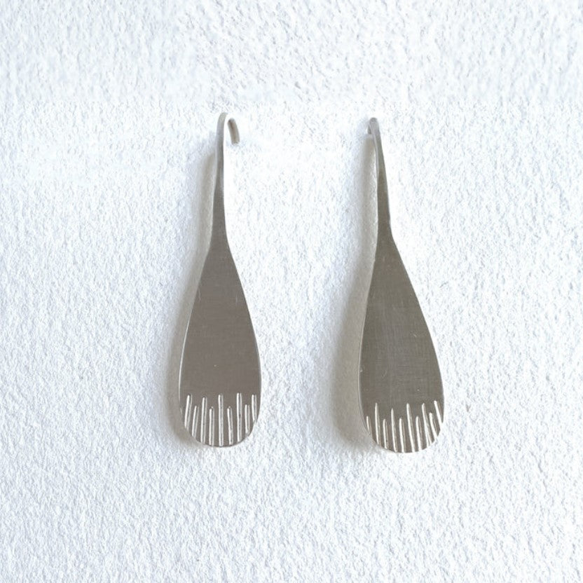 Fine Lines Hook Earrings Sterling Silver