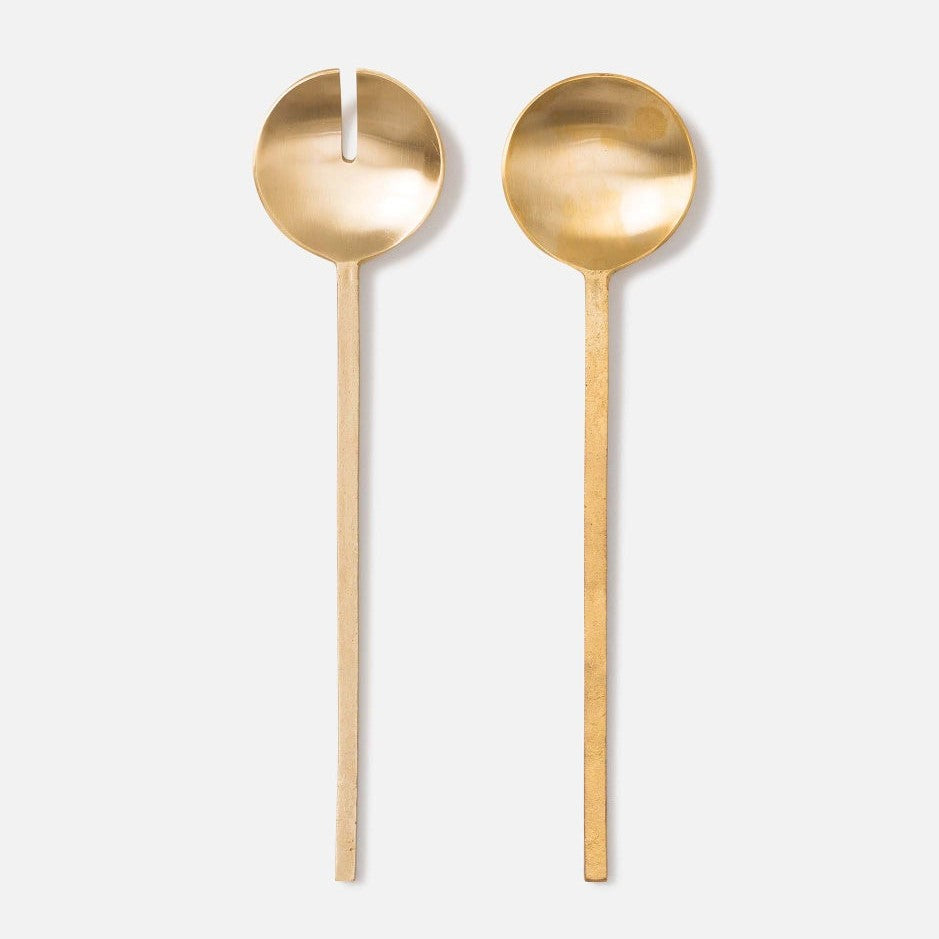 Forge Salad Servers Brass