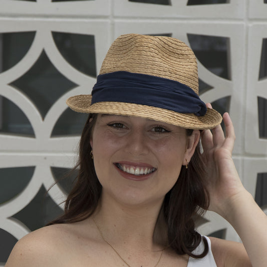 Gwenyth Fedora Plait Navy