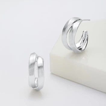 Zafino Hannah Hoop Earrings Silver