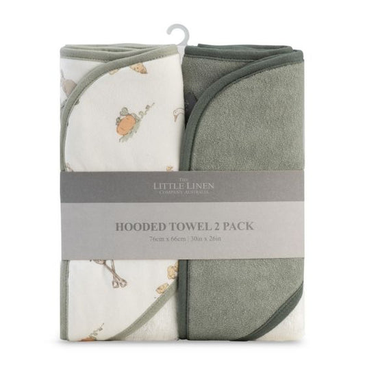 Hooded Towel 2pk Farmyard Lamb