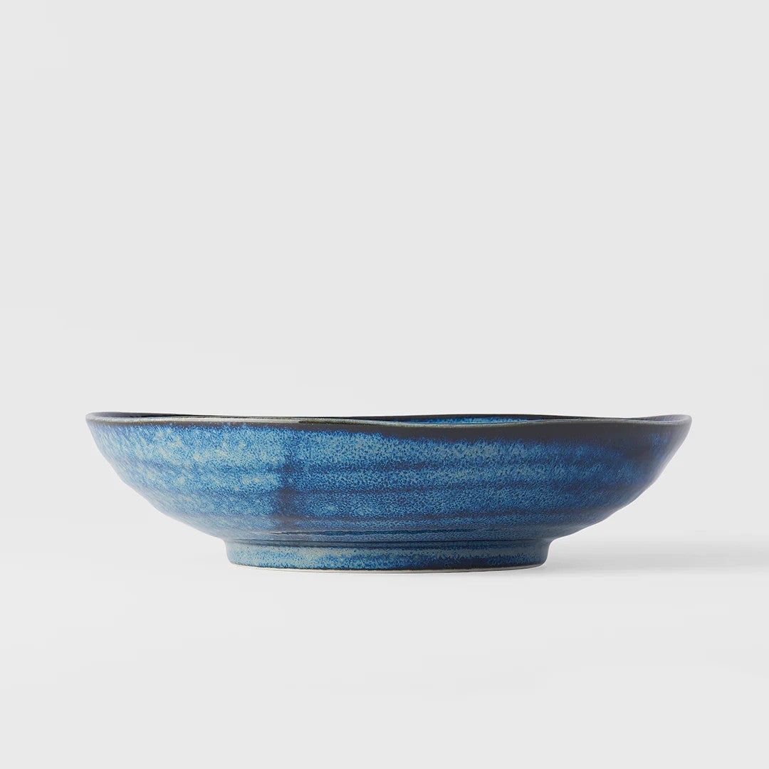 Indigo Blue Medium Shallow Bowl