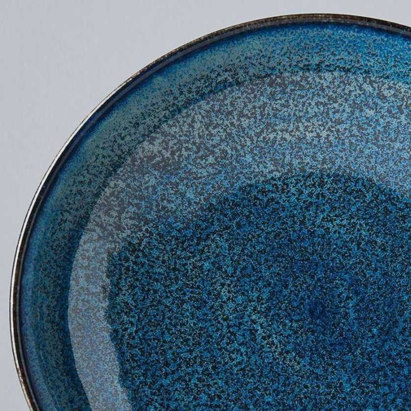 Indigo Blue Medium Shallow Bowl