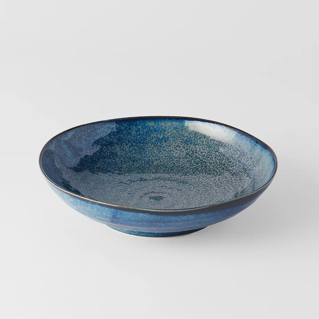 Indigo Blue Medium Shallow Bowl