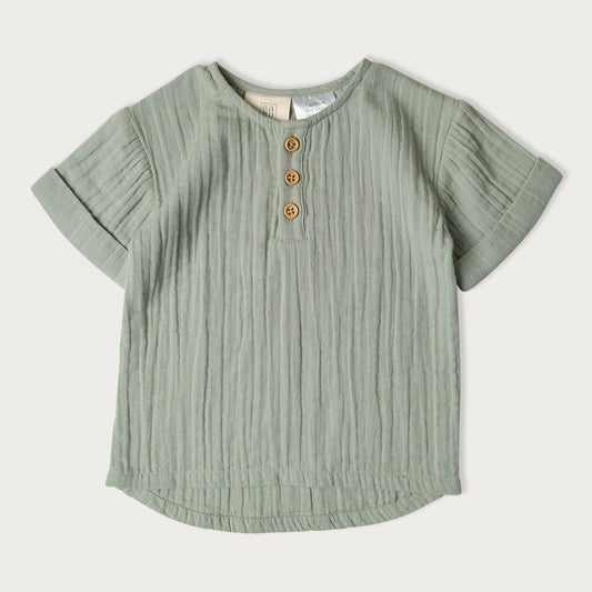 Babu Muslin Grandpa Shirt Matcha