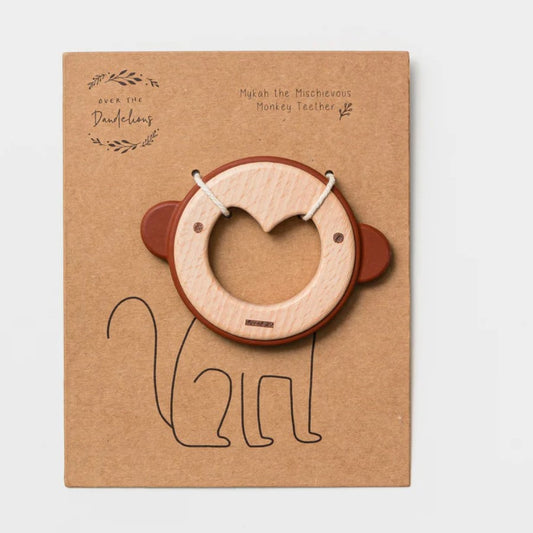 Monkey teether wood/silicone