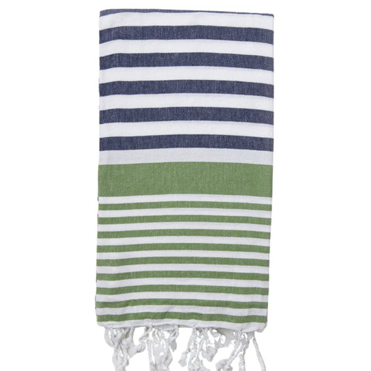 Sofia Turkish Towel Navy Olive