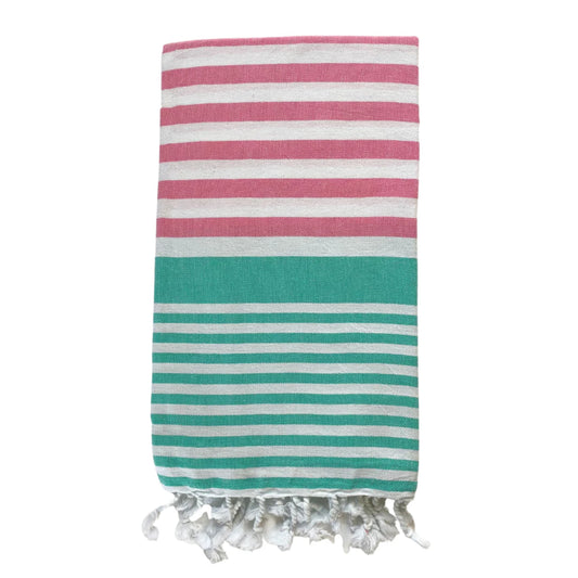 Sofia Turkish Towel Pink Turquoise