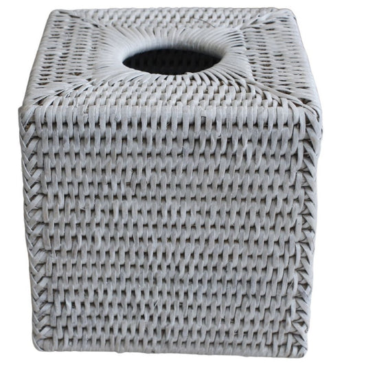 Rattan Tissue box Square White