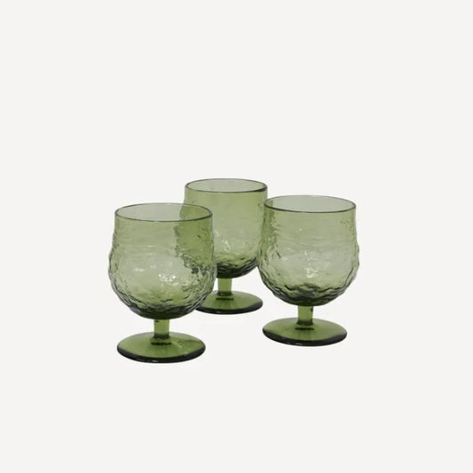 Serena Wine Goblet Green Set of 4 by French Country