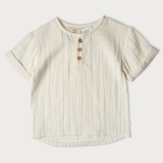 Babu Muslin Grandpa Shirt Vanilla