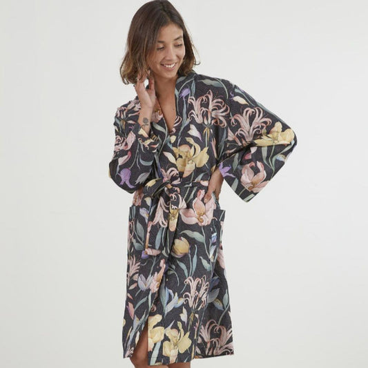 Botanical Robe Black by Baksana